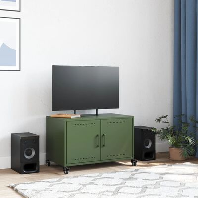 vidaXL TV Cabinet Olive Green 68x39x43.5 cm Steel