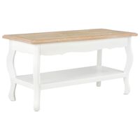 vidaXL Coffee Table White and Brown 87.5x42x44 cm Solid Pine Wood