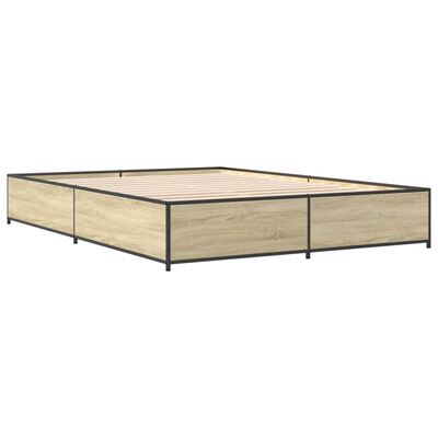 vidaXL Bed Frame without Mattress Sonoma Oak 135x190 cm Double