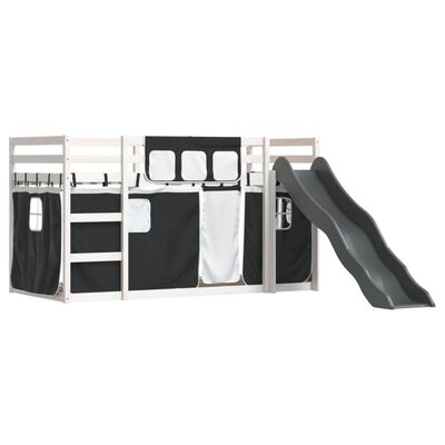 vidaXL Bunk Bed without Mattress with Slide White and Black 80x200 cm