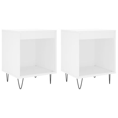 vidaXL Bedside Cabinets 2 pcs White 40x35x50 cm Engineered Wood