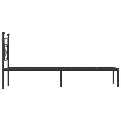 vidaXL Metal Bed Frame without Mattress with Headboard Black 80x200 cm