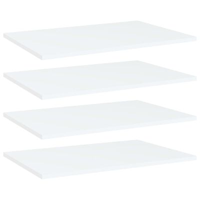 vidaXL Bookshelf Boards 4 pcs White 60x40x1.5 cm Engineered Wood