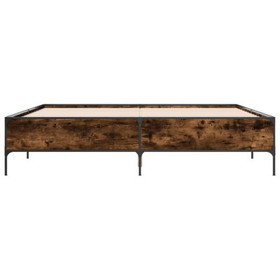 vidaXL Bed Frame without Mattress Smoked Oak 200x200 cm