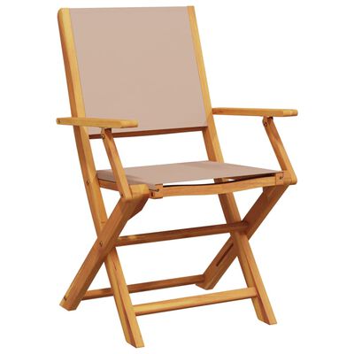 vidaXL Garden Chairs 2 pcs Taupe Solid Wood Acacia and Fabric