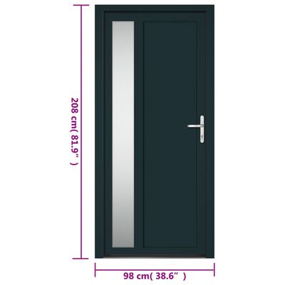 vidaXL Front Door Anthracite 98x208 cm PVC