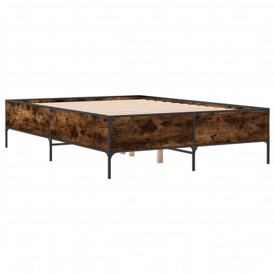 vidaXL Bed Frame without Mattress Smoked Oak 150x200 cm King Size