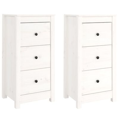 vidaXL Sideboards 2 pcs White 40x35x80 cm Solid Wood Pine