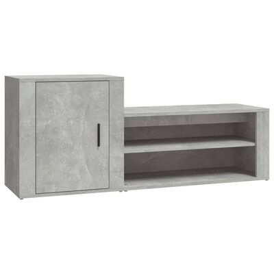 vidaXL Shoe Cabinet Concrete Grey 130x35x54 cm Engineered Wood