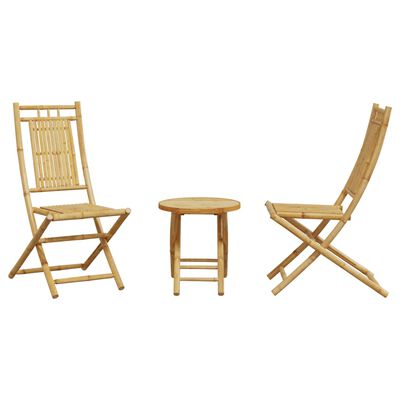 vidaXL 3 Piece Bistro Set Bamboo