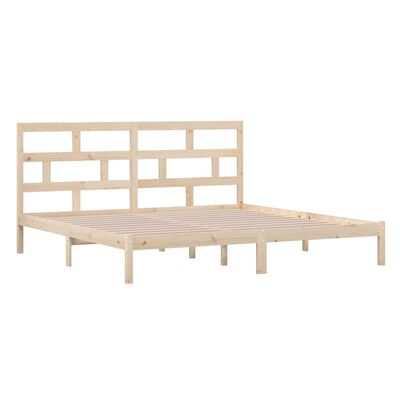 vidaXL Bed Frame without Mattress Solid Wood Pine 200x200 cm (810037+814214)