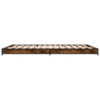 vidaXL Bed Frame without Mattress Smoked Oak 140x190 cm