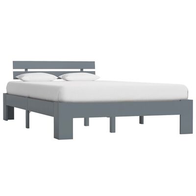 vidaXL Bed Frame without Mattress Grey Solid Pine Wood 140x200 cm