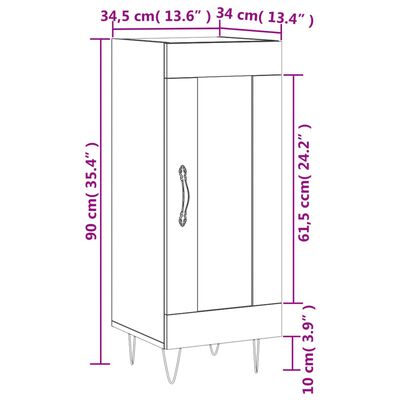 vidaXL Sideboard Grey Sonoma 34.5x34x90 cm Engineered Wood