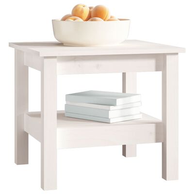 vidaXL Coffee Table White 45x45x40 cm Solid Wood Pine