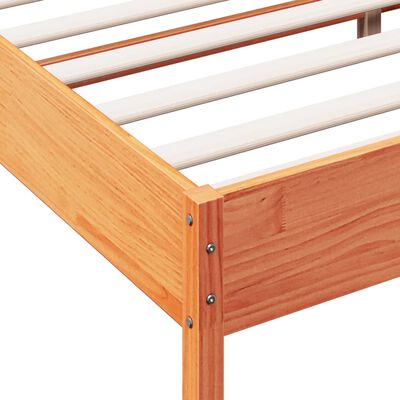 vidaXL Bed Frame without Mattress Wax Brown 135x190 cm Double Solid Wood Pine