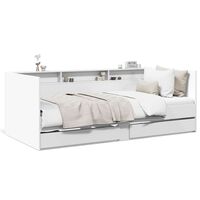 vidaXL Daybed with Drawers without Mattress White 75x190 cm Small Single