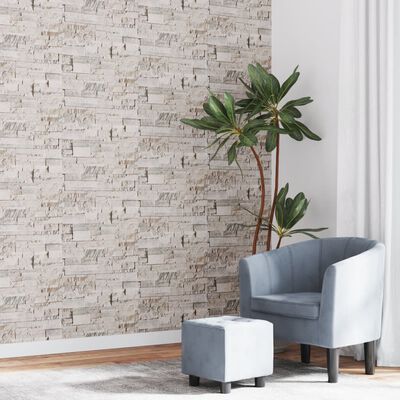 vidaXL Wallpaper 3D Stone Look Cream 10x0.53 m Non-woven