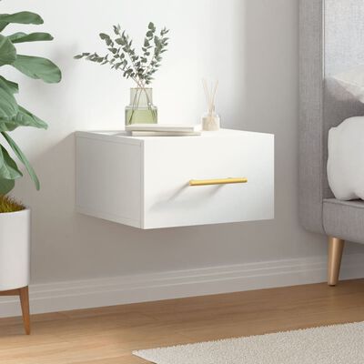 vidaXL Wall-mounted Bedside Cabinet White 35x35x20 cm