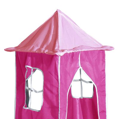 vidaXL Kids' Loft Bed with Tower without Mattress Pink 90x200 cm