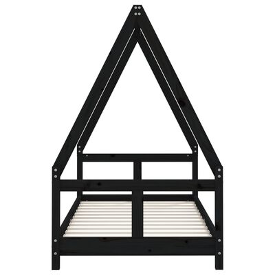 vidaXL Kids Bed Frame Black 80x160 cm Solid Wood Pine