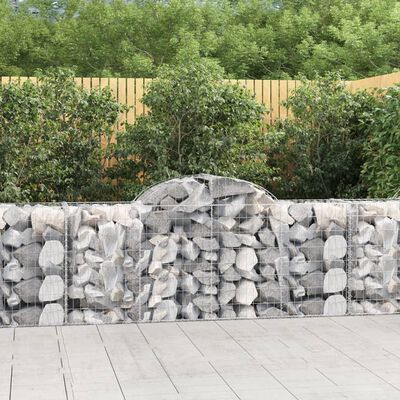 vidaXL Arched Gabion Baskets 10 pcs 200x50x80/100 cm Galvanised Iron