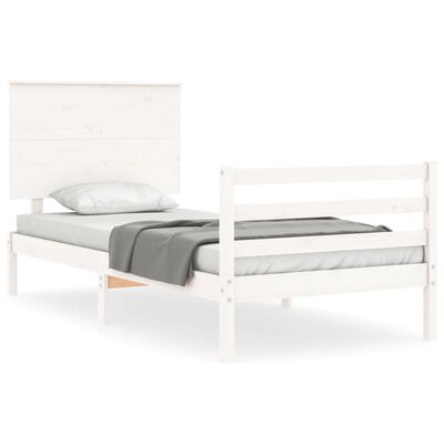 vidaXL Bed Frame without Mattress White 100x200 cm Solid Wood