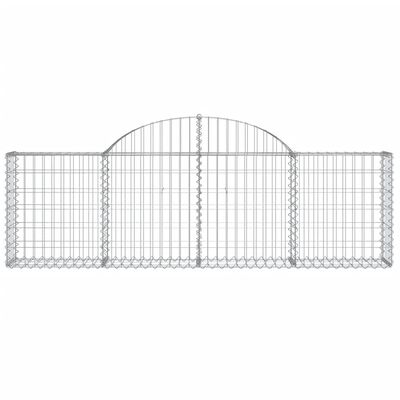 vidaXL Arched Gabion Baskets 9 pcs 200x30x60/80 cm Galvanised Iron