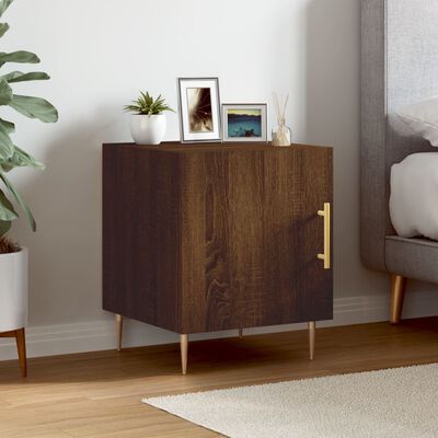 vidaXL Bedside Cabinet Brown Oak 40x40x50 cm Engineered Wood