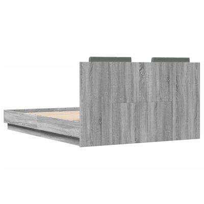 vidaXL Bed Frame without Mattress Grey Sonoma 135x190 cm Double