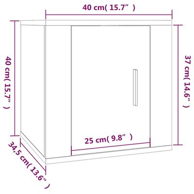 vidaXL Wall Mounted TV Cabinets 2 pcs Concrete Grey 40x34.5x40 cm