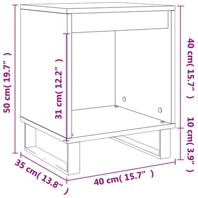 vidaXL Bedside Cabinet Grey Sonoma 40x35x50 cm Engineered Wood