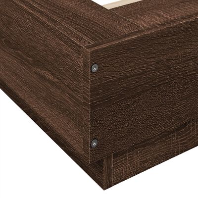 vidaXL Bed Frame with LED Lights without Mattress Brown Oak 100x200 cm