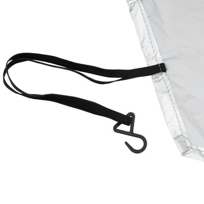 vidaXL Half Car Cover with Hooks Silver M