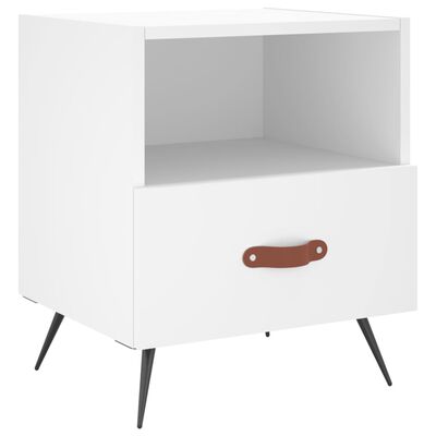 vidaXL Bedside Cabinet White 40x35x47.5 cm Engineered Wood