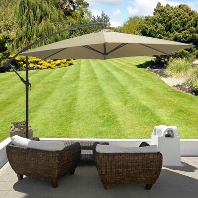 HI Cantilever Garden Parasol Beige 3 m UV50+