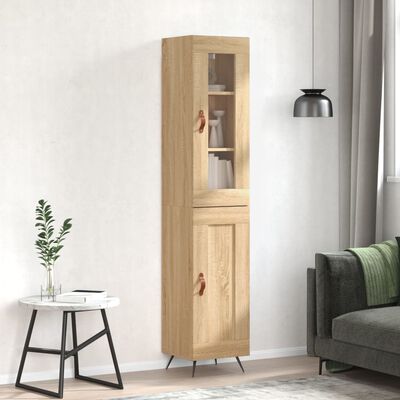 vidaXL Highboard Sonoma Oak 34.5x34x180 cm Engineered Wood