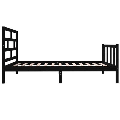 vidaXL Bed Frame without Mattress Black Solid Wood 100x200 cm (810076+814183)