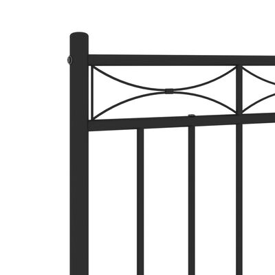 vidaXL Metal Headboard Black 120 cm