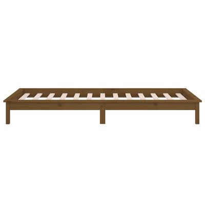 vidaXL LED Bed Frame without Mattress Honey Brown 100x200 cm Solid Wood