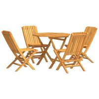 vidaXL 5 Piece Garden Dining Set Solid Wood Teak