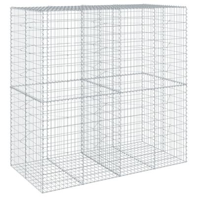 vidaXL Gabion Basket with Cover 200x100x200 cm Galvanised Iron