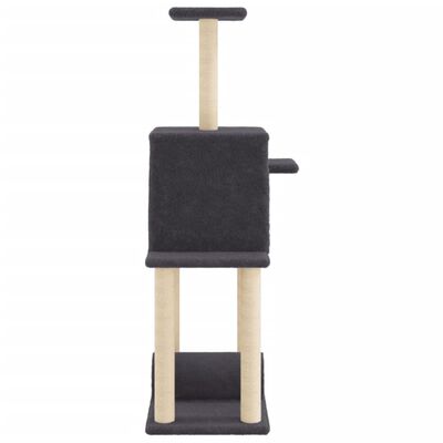 vidaXL Cat Tree with Sisal Scratching Posts Dark Grey 122 cm