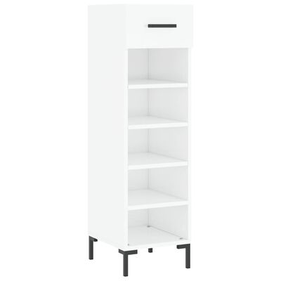 vidaXL Shoe Cabinet High Gloss White 30x35x105 cm Engineered Wood