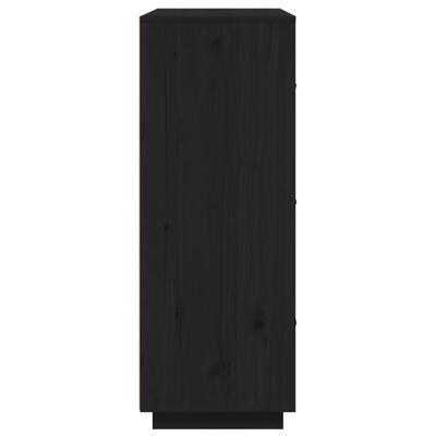 vidaXL Highboard Black 67x40x108.5 cm Solid Wood Pine