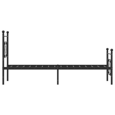 vidaXL Metal Bed Frame without Mattress with Footboard Black 75x190 cm Small Single