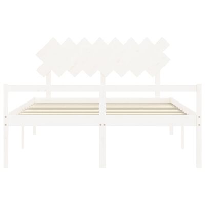 vidaXL Senior Bed without Mattress White 160x200 cm Solid Wood