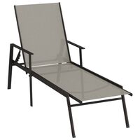 vidaXL Sun Lounger Steel and Textilene Fabric Grey