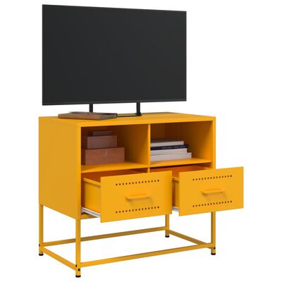 vidaXL TV Cabinet Mustard Yellow 68x39x60.5 cm Steel