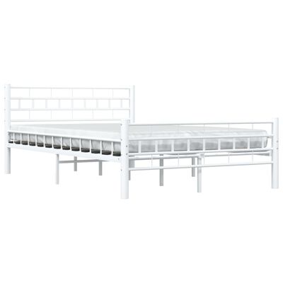 vidaXL Bed Frame White Metal 140x200 cm